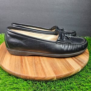 SAS Shoes Womens 10 W Black Leather Loafers Tripad Comfort Softie Tassel Kiltie